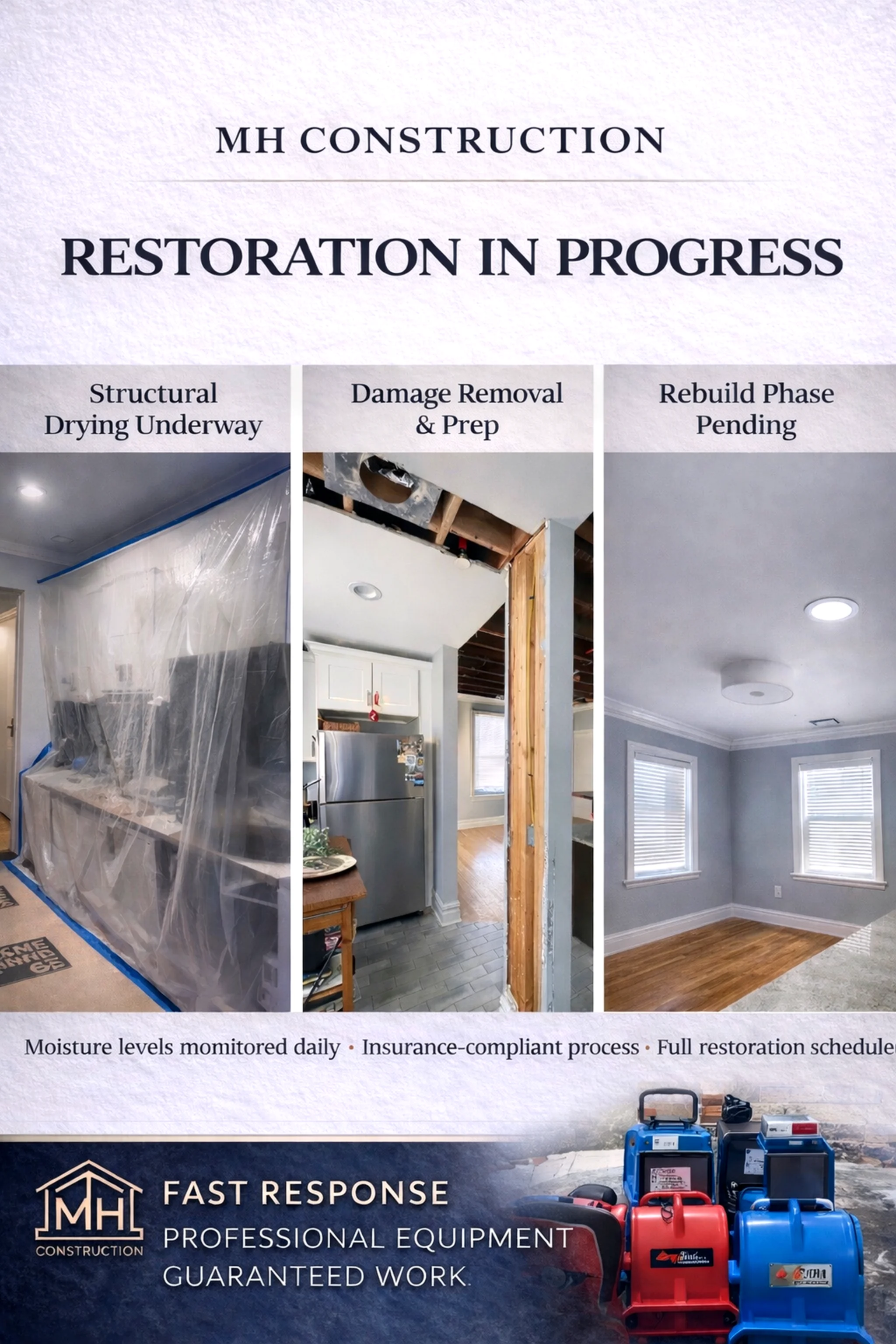 MH Construction restoration process phases